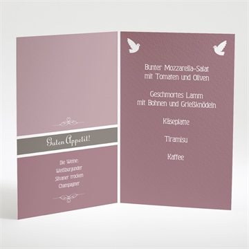 Menükarte Taufe rosa patchwork - Vue 2