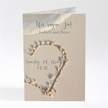 Menükarte Hochzeit strandliebe