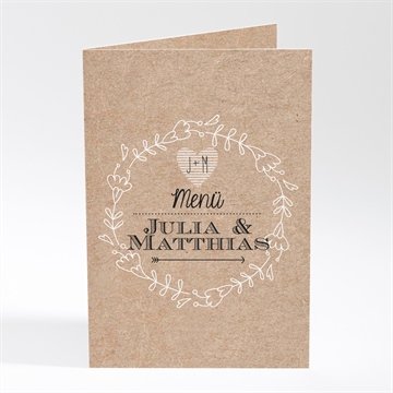 Menükarte Hochzeit zurück zur natur