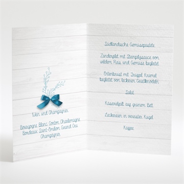 Menükarte Taufe blaue schleife - Vue 2