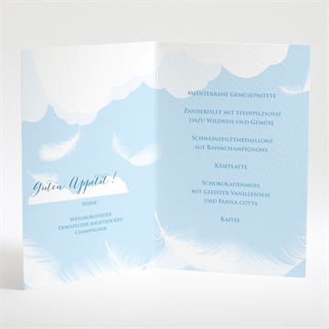 Menükarte Taufe zarte federn - Vue 2