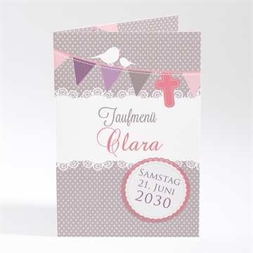 Menükarte Taufe vogelgesang mädchen