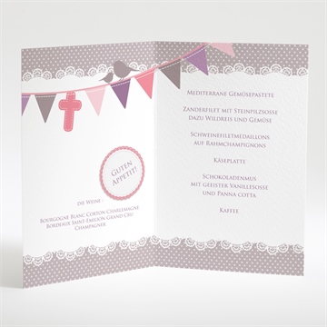 Menükarte Taufe vogelgesang mädchen - Vue 2