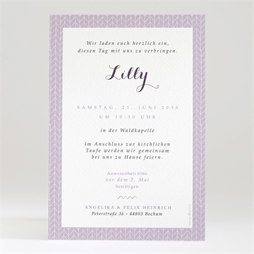 Einladung Taufe rosa muster - Vue 2