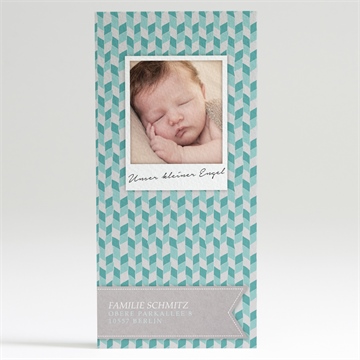 Einladung Taufe blaue mosaik - Sicht 2
