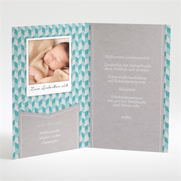 Menükarte Taufe blaue mosaik - Vue 2