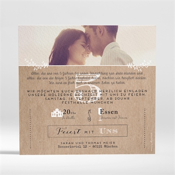 Einladung Hochzeitsjubiläum ornamente und kraftpapier - vue 2