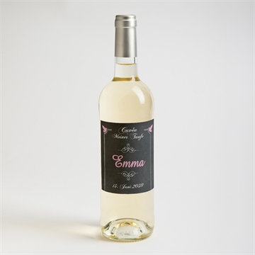 Flaschenetikett Taufe rosa engel - Vue 2