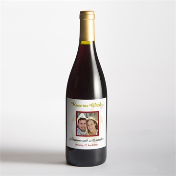 Flaschenetikett Hochzeit reisepass der liebe - vue 2