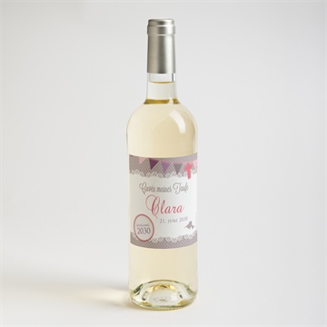 Flaschenetikett Taufe vogelgesang mädchen - vue 2