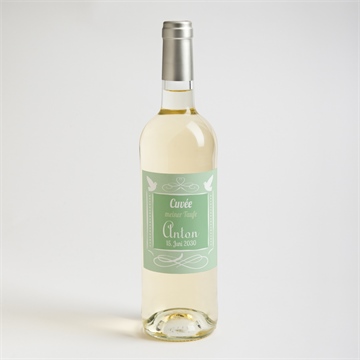 Flaschenetikett Taufe grünes patchwork - Vue 2