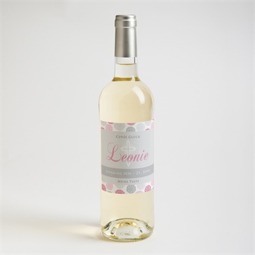 Flaschenetikett Taufe blumen feuerwerk - Vue 2