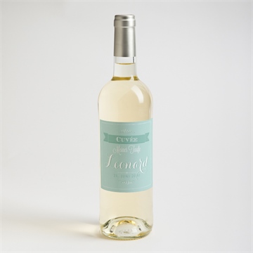 Flaschenetikett Taufe grüne kalligrafie - Vue 2