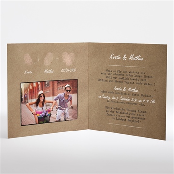 Hochzeitseinladung herzabdruck - Vue 2