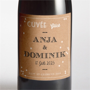 Flaschenetikett Hochzeit kleines origami