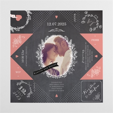 Hochzeitseinladung retro ausgefallen - origami - vue 4