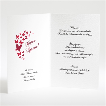 Menükarte Hochzeit schmetterling - Vue 2