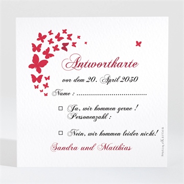 Antwortkarte Hochzeit schmetterling