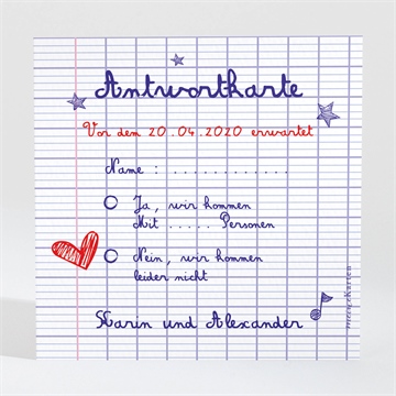 Antwortkarte Hochzeit schreibschrift