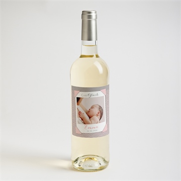 Flaschenetikett Taufe matrose in rosa - Vue 2