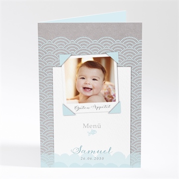 Menükarte Taufe matrose in blau