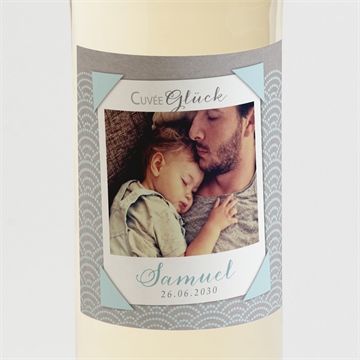 Flaschenetikett Taufe matrose in blau