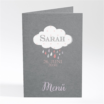 Menükarte Taufe glücksregen mädchen
