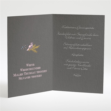 Menükarte Taufe goldener vogel mädchen - Vue 2