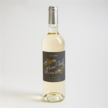 Flaschenetikett Taufe goldener vogel mädchen - Vue 2