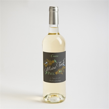 Flaschenetikett Taufe goldener vogel junge - Vue 2