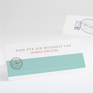 Tischkarte Hochzeit reisepass