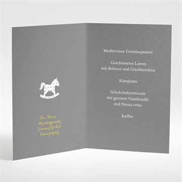 Menükarte Taufe schaukelpferd gelb - Vue 2