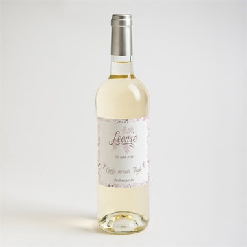 Flaschenetikett Taufe blumenhaus rosa - Vue 2