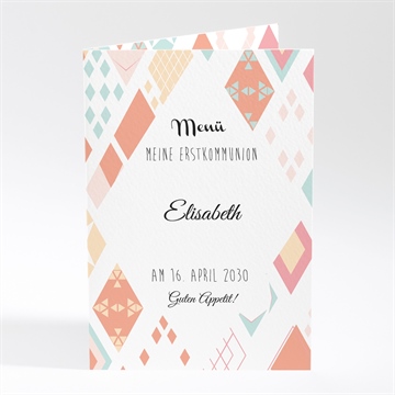 Menükarte Kommunion geometriekarte