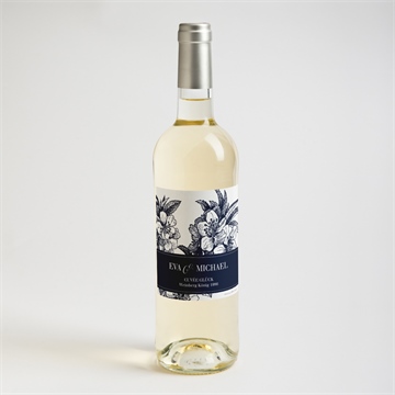 Flaschenetikett Hochzeit gravur marineblau - Vue 2