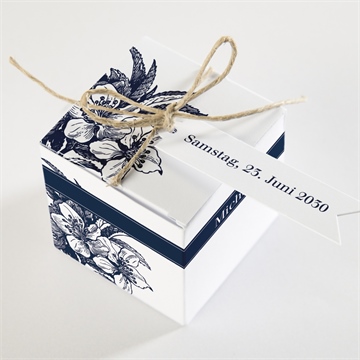 Geschenkbox Hochzeit gravur marineblau - vue 3