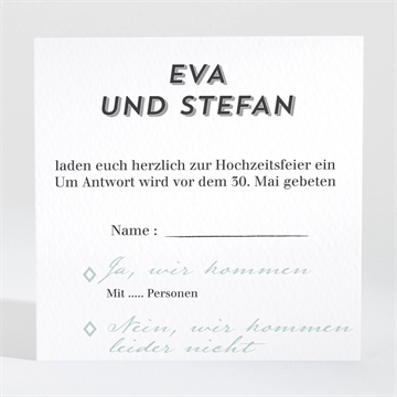 Antwortkarte Hochzeit zickzack