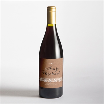 Flaschenetikett Hochzeit rund um die spitze - vue 2