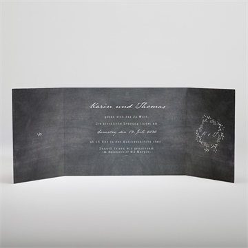 Hochzeitseinladung gravur auf schiefertafel - Karte innen