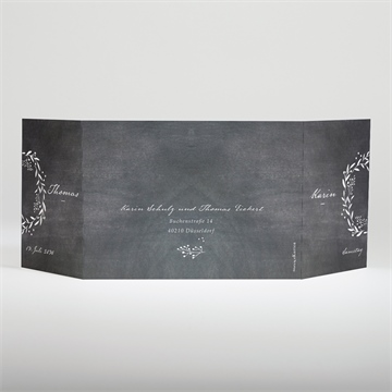 Hochzeitseinladung gravur auf schiefertafel - Karte Rückseite