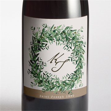 Flaschenetikett Hochzeit frühlingskranz