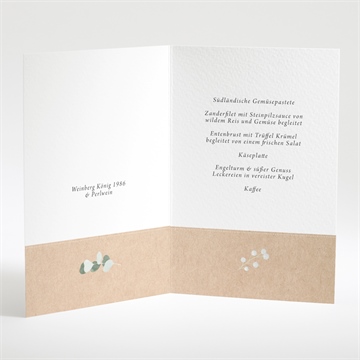 Menükarte Hochzeit silber-linde - Vue 2