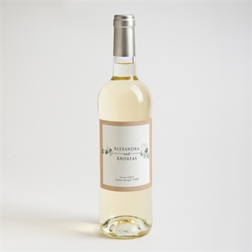 Flaschenetikett Hochzeit silber-linde - Sicht 2