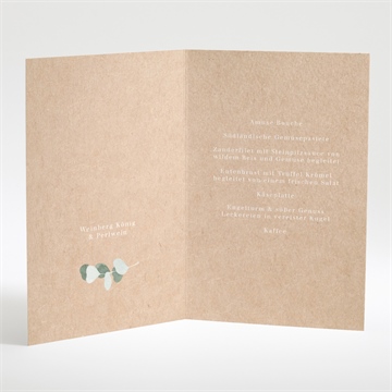 Menükarte Hochzeit eukalyptus rustikal - Vue 2