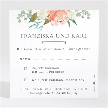 Antwortkarte Hochzeit romantische rosen