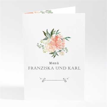 Menükarte Hochzeit romantische rosen
