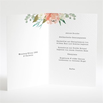 Menükarte Hochzeit romantische rosen - Vue 2