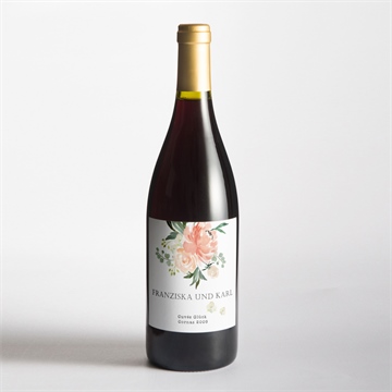 Flaschenetikett Hochzeit romantische rosen - Sicht 2