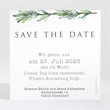 Save the Date Karte rosmarin zweig