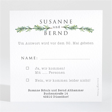Antwortkarte Hochzeit rosmarin zweig